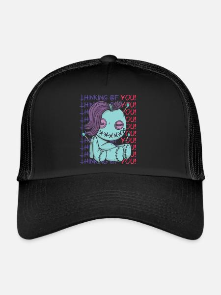 Creepy Voodoo I'm thinking of you! Creepy Ha - Trucker Cap - black/black - Front