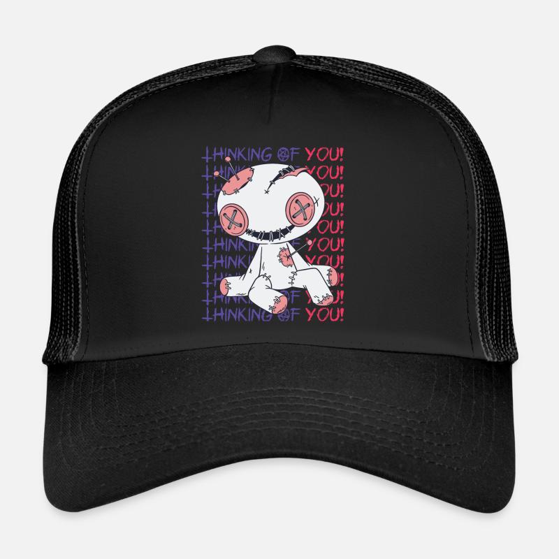 Gruselige Voodoo-Puppe, die an dich denkt Hexerei Trucker Cap