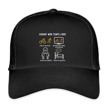 duathlon sport temps libre cadeau duathlète - Casquette trucker  - noir/noir - Devant