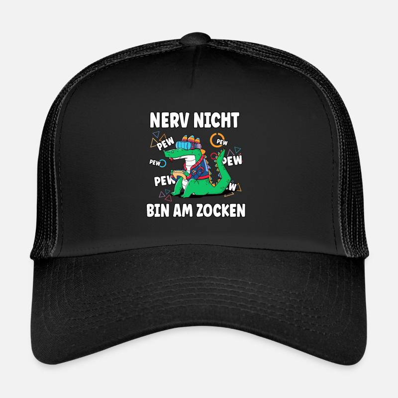 Bin am Zocken, Nerv nicht Gaming Krokodil Pew Trucker Cap