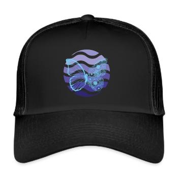 Butterfly Art Retro Butterflies Autumn Li - Trucker Cap - black/black - Front