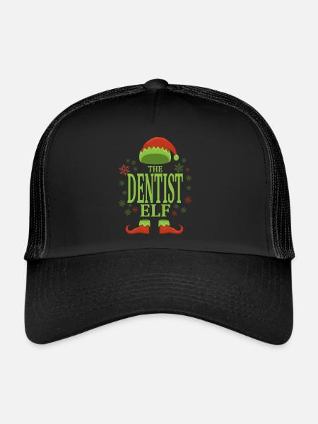 Dentist Christmas Elf - Trucker Cap - black/black - Front