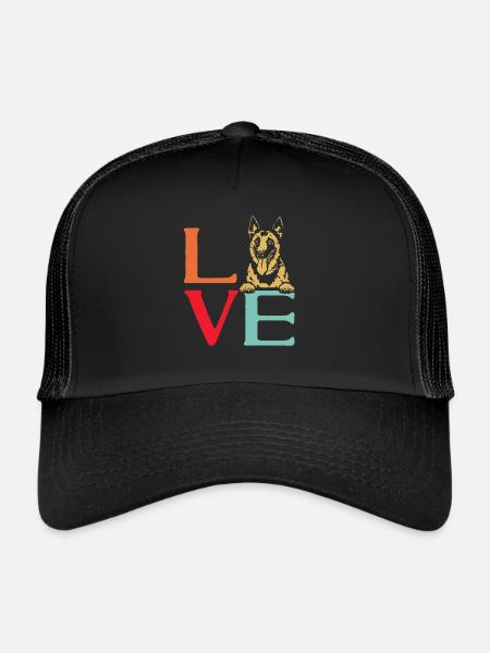 Malinois Belgian Shepherd Mechelaar Dog - Trucker Cap - black/black - Front