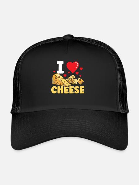 I love cheese lovers sweet sayings - Trucker Cap - black/black - Front