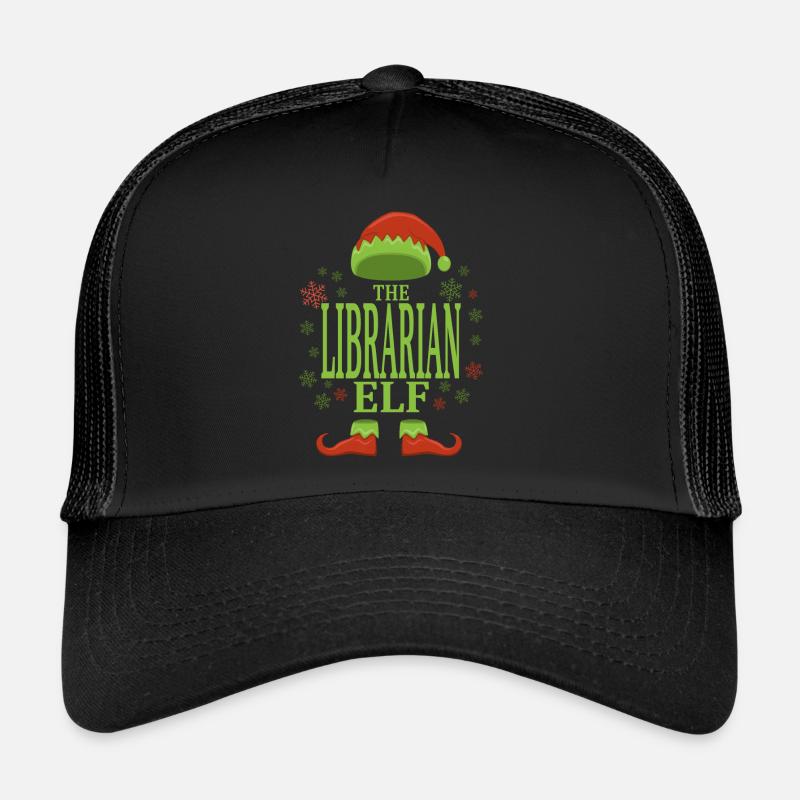 Bibliothécaire lutin de Noël Casquette trucker 