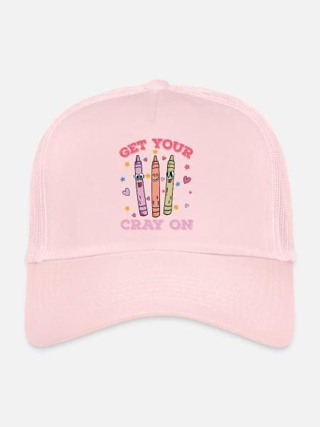 Enseignante au primaire Éducatrice de maternelle - Casquette trucker  - rose pâle - Devant