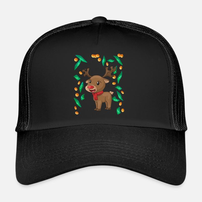 Pluie d’argent de Noël de renne Casquette trucker 