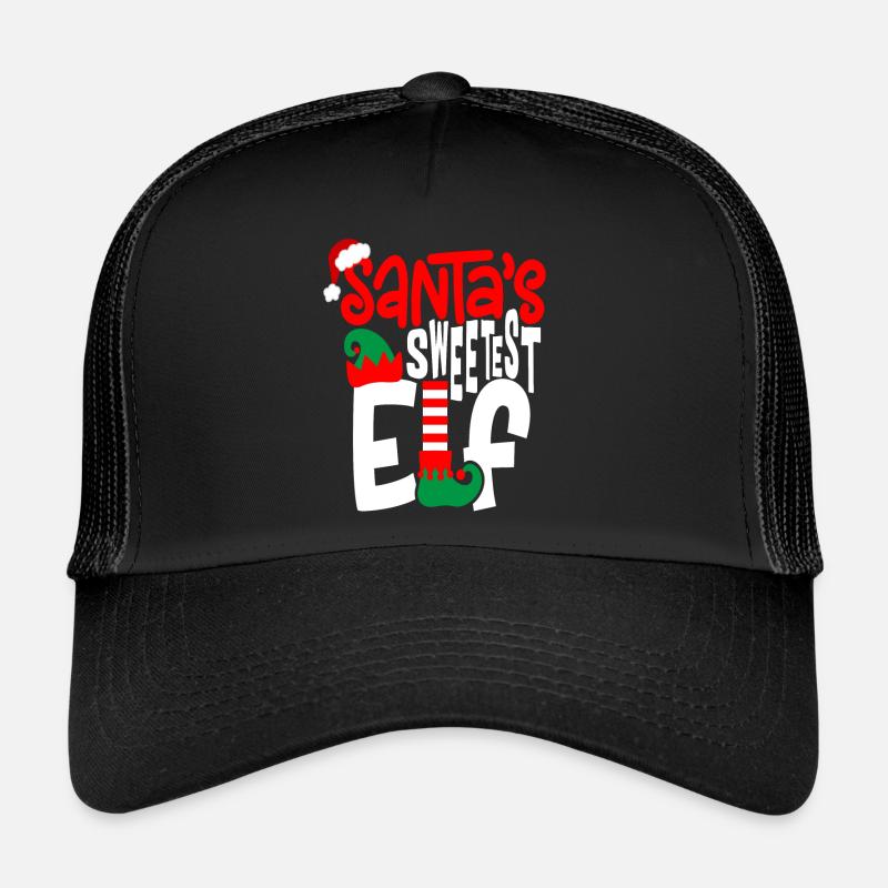 Santa s Sweetest Elf - Trucker Cap - black/black
