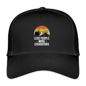 Excavator Excavator Excavator Construction Site Road Construction - Trucker Cap - black/black - Front