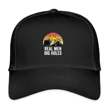 Excavator Excavator Excavator Construction Site Road Construction - Trucker Cap - black/black - Front
