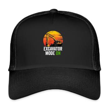 Excavator Excavator Driver Construction Machine Construction Worker Job - Trucker Cap - black/black - Front