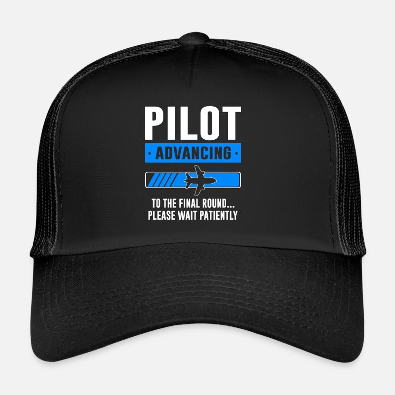 Pilot Pilot Flugzeug Geschenk - Trucker Cap - Schwarz/Schwarz