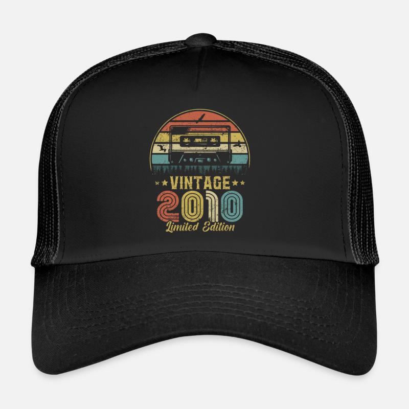 Vintage-Kassette 2010 - Trucker Cap - Schwarz/Schwarz