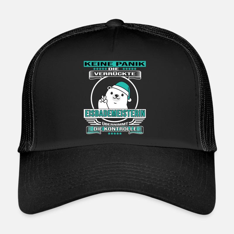Eisbader winterschwimmen Eisbad Eisbademeisterin - Trucker Cap - Schwarz/Schwarz
