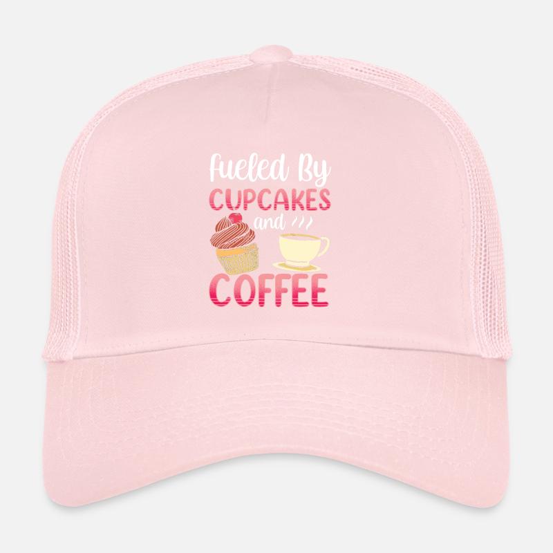 Powered by Cupcakes and Coffee Eating Cupcake Trucker Cap