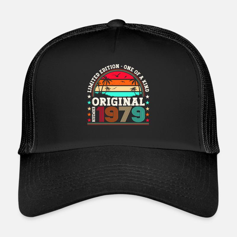 Original November 1979 43rd Birthday Gift - Trucker Cap - black/black