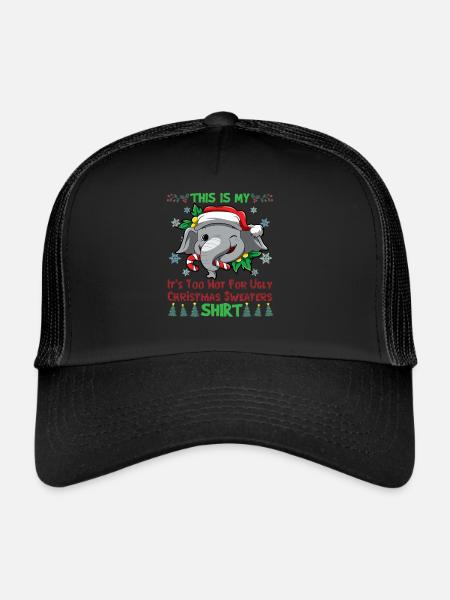 C’est mon pull de Noël C’est trop chaud pour un pull de Noël moche - Casquette trucker  - noir/noir - Devant