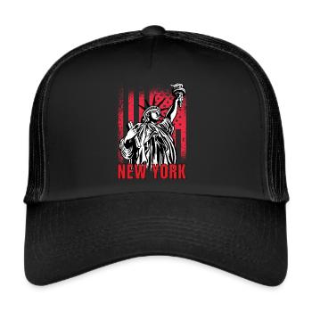 Liberty Statue NY Souvenir New York City États-Unis - Casquette trucker  - noir/noir - Devant