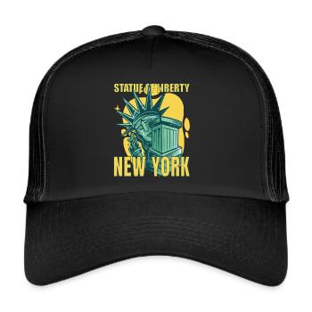 New York City Liberty Statue Manhattan États-Unis - Casquette trucker  - noir/noir - Devant