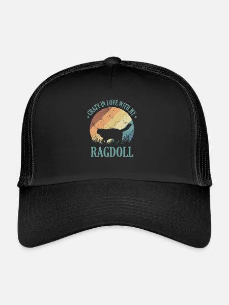 Crazy in Love with my Ragdoll Domestic Cat - Casquette trucker  - noir/noir - Devant