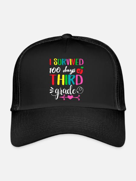 100e jour a survécu à la 3e année 100 jours d’école - Casquette trucker  - noir/noir - Devant