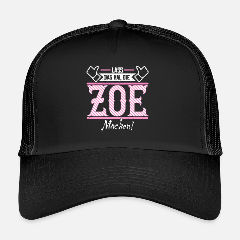 Zoe Geschenkidee Geschenk Geburtstag - Trucker Cap - Schwarz/Schwarz