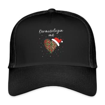 Dermatologue avec coeur motif de Noël Saint-Nicolas - Casquette trucker  - noir/noir - Devant