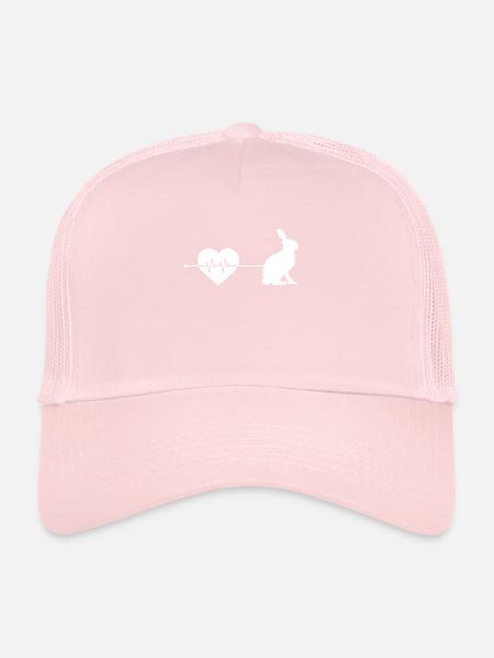 Rabbit heartbeat - Trucker Cap - pale pink - Front