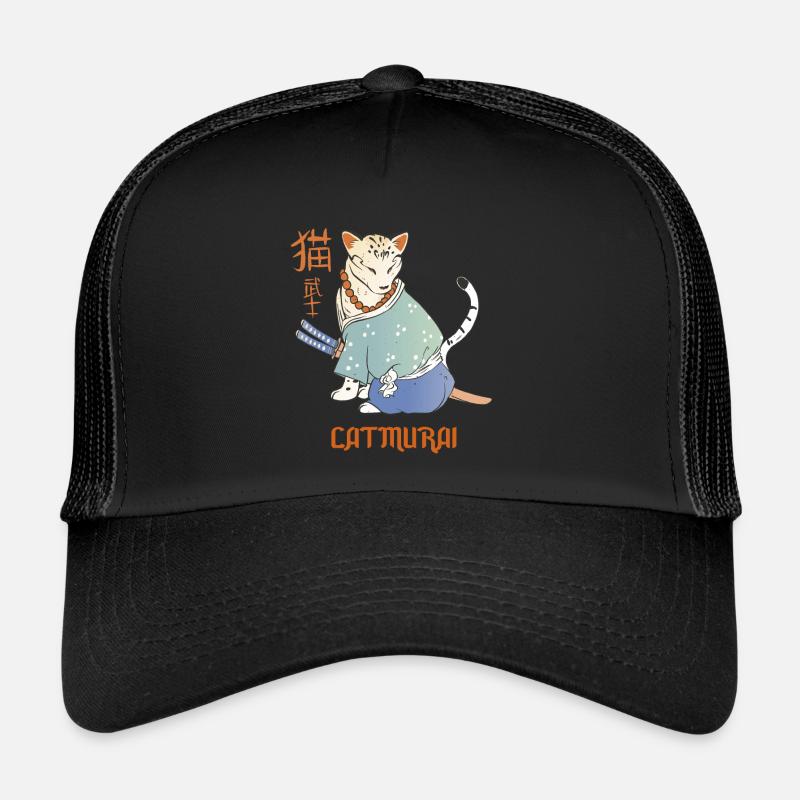 Katze Samurai Catmurai Japanischer Krieger Lustige Trucker Cap