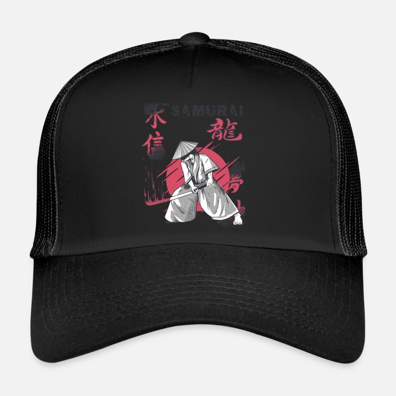 Samouraï Katana Épée Tache de sang Guerre japonaise Casquette trucker 