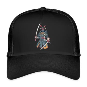 Samurai Retro Japanese Art Ninja Japanese K - Trucker Cap - black/black - Front