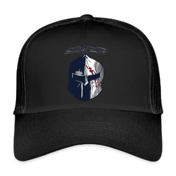 Spartan Army Ancient Greece Sparta Helmet Gla - Trucker Cap - black/black - Front
