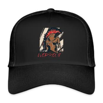 Sparta Glory Spartan Helmet Ancient Greece - Trucker Cap - black/black - Front