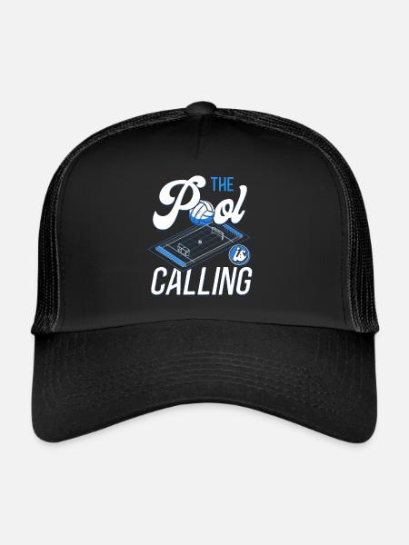 Water Polo The Pool Is Calling And - Trucker Cap - black/black - Front