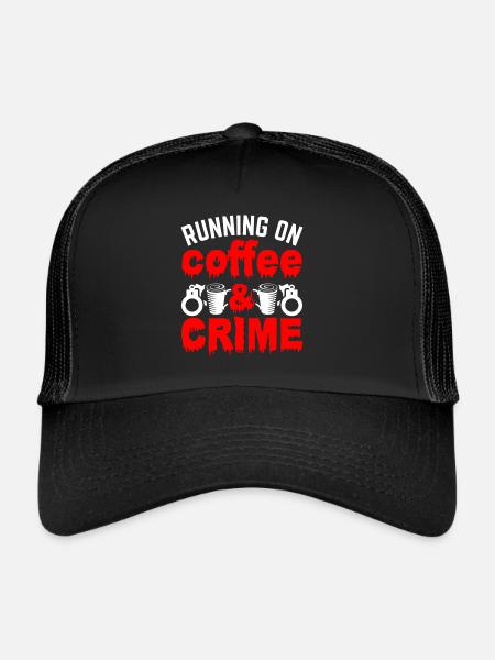 Preuves médico-légales - Kripo Polizei Forensics - Casquette trucker  - noir/noir - Devant