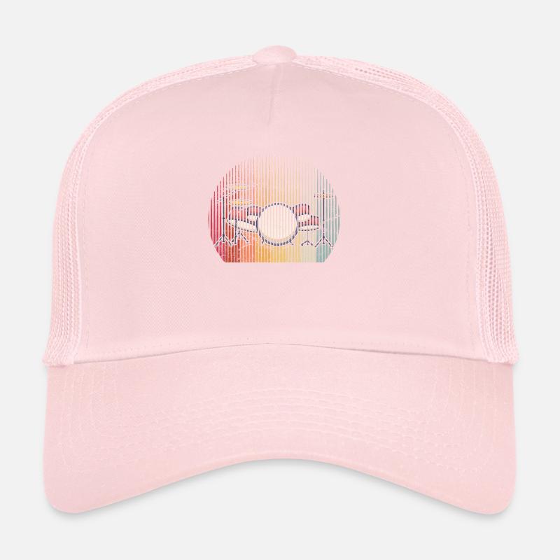 Drums Drummer Band Drumset Retro Percussion Drums Casquette trucker 