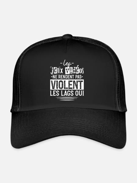 Les Jeux Vidéo Ne Rendent Pas Violent Cadeau Gamer - Casquette trucker  - noir/noir - Devant