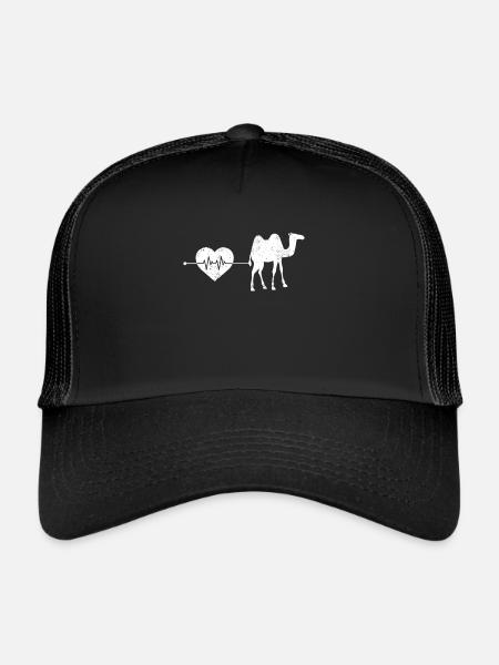 Battement de cœur de chameau dromadaire - Casquette trucker  - noir/noir - Devant