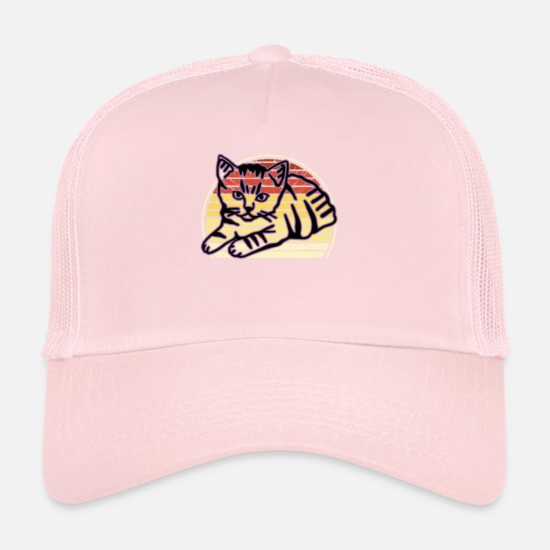 Chat graphique Retro Cat pour les propriétaires de chats Casquette trucker 