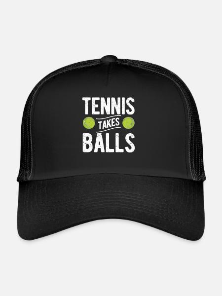 Le tennis prend des balles fan d'entraîneur de joueur de sport drôle - Casquette trucker  - noir/noir - Devant