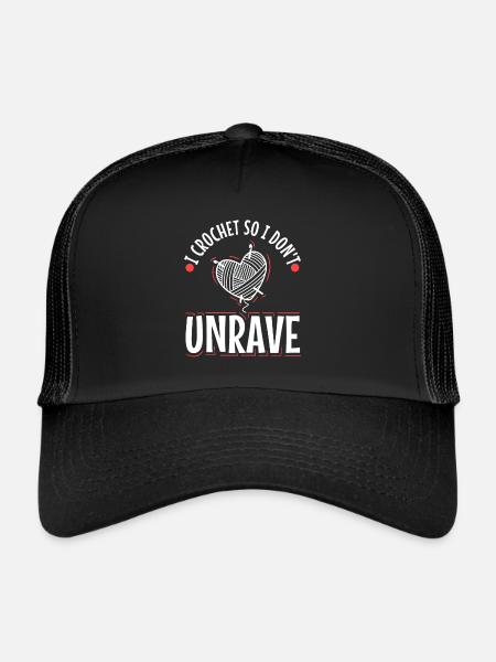 I crochet so I don't unravel - Trucker Cap - black/black - Front