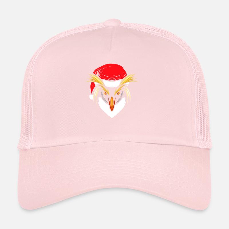 Southern Rockhopper Penguin With Santas Hat Trucker Cap