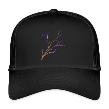 Branche de brumes aux baies violettes pour Noël - Casquette trucker  - noir/noir - Devant