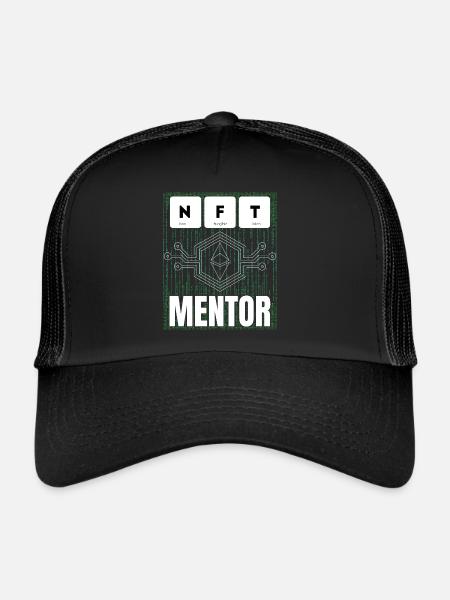 NFT Mentor Nicht Fungibles Token Für Virtuelles - Trucker Cap - Schwarz/Schwarz - Vorne