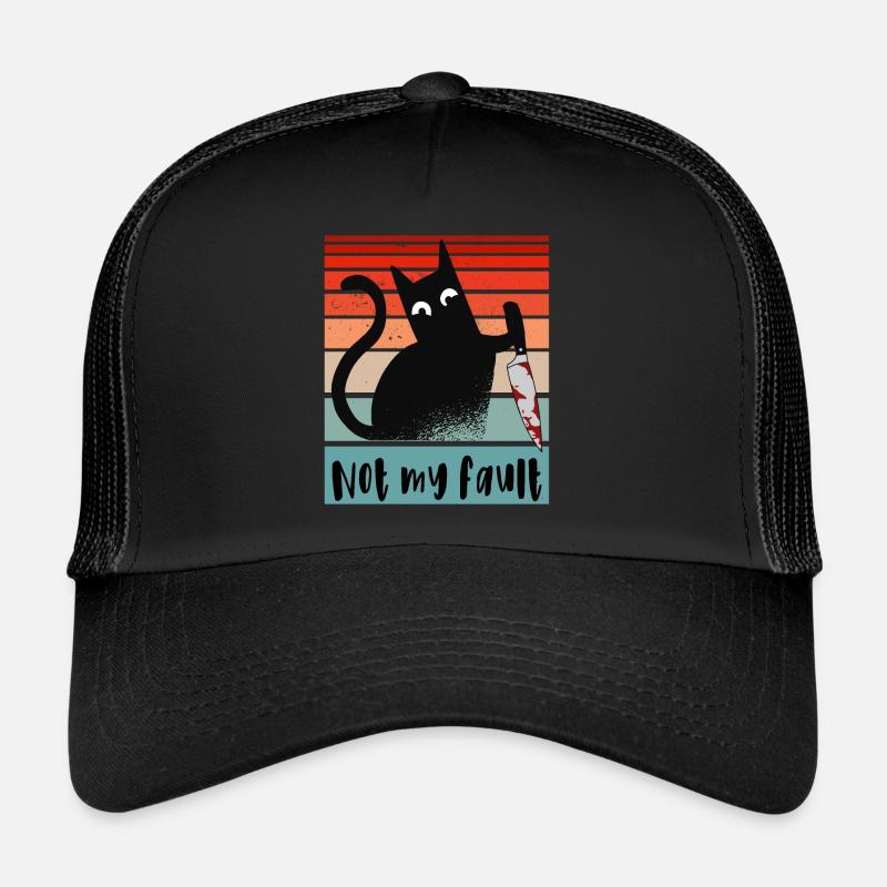 Pas ma faute, chat innocent avec un couteau Casquette trucker 