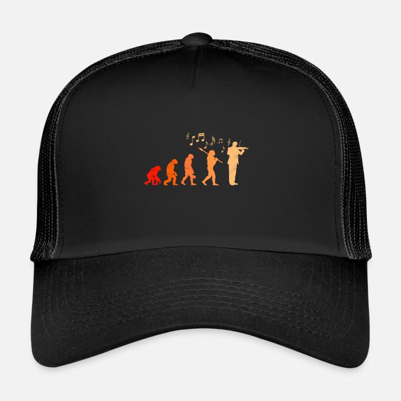 Evolution Musiker der Weg zur Geige Trucker Cap