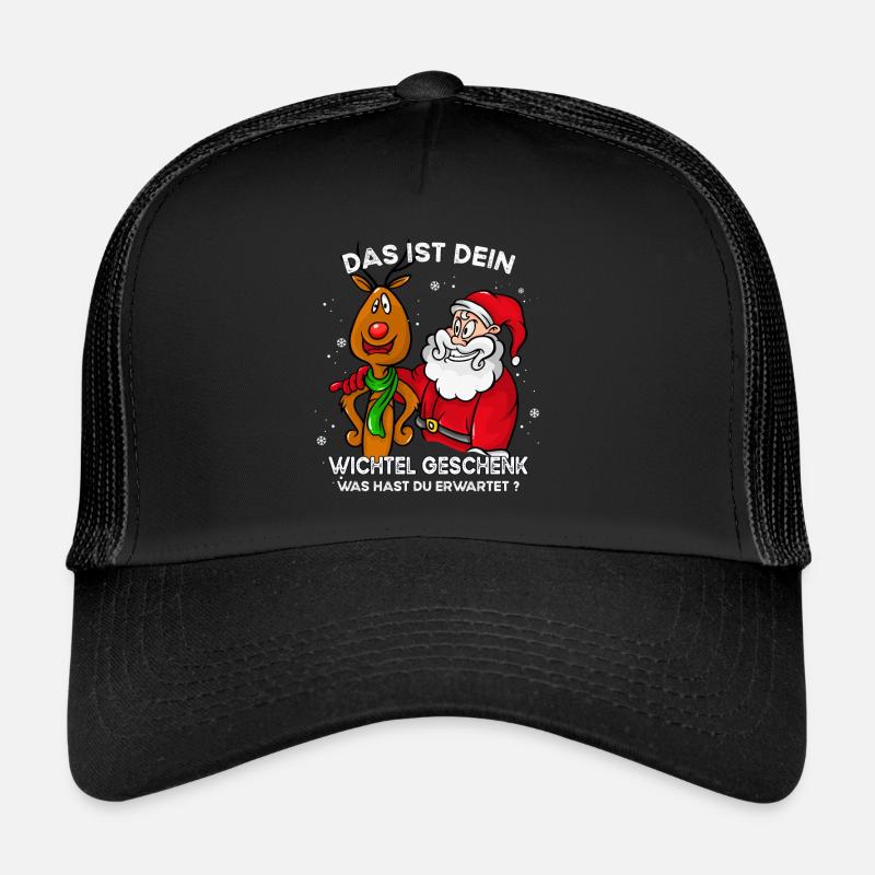 das ist dein wichtel geschenk - Trucker Cap - Schwarz/Schwarz