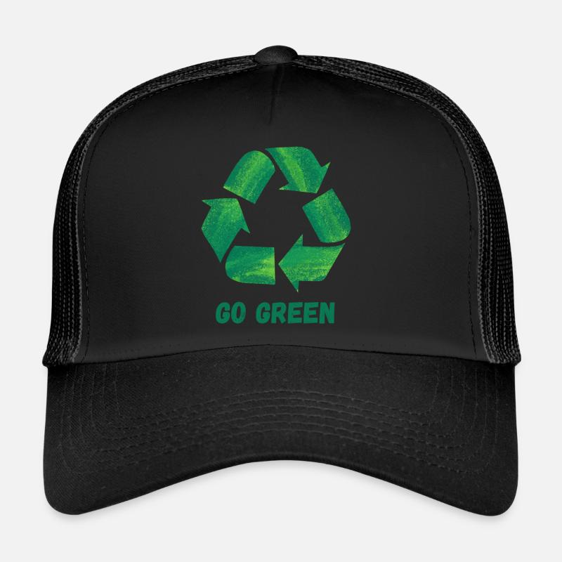 vorwärts grün - Trucker Cap - Schwarz/Schwarz