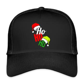 Ho HO HO Elfs Hat et Santas Hat pour Noël - Casquette trucker  - noir/noir - Devant