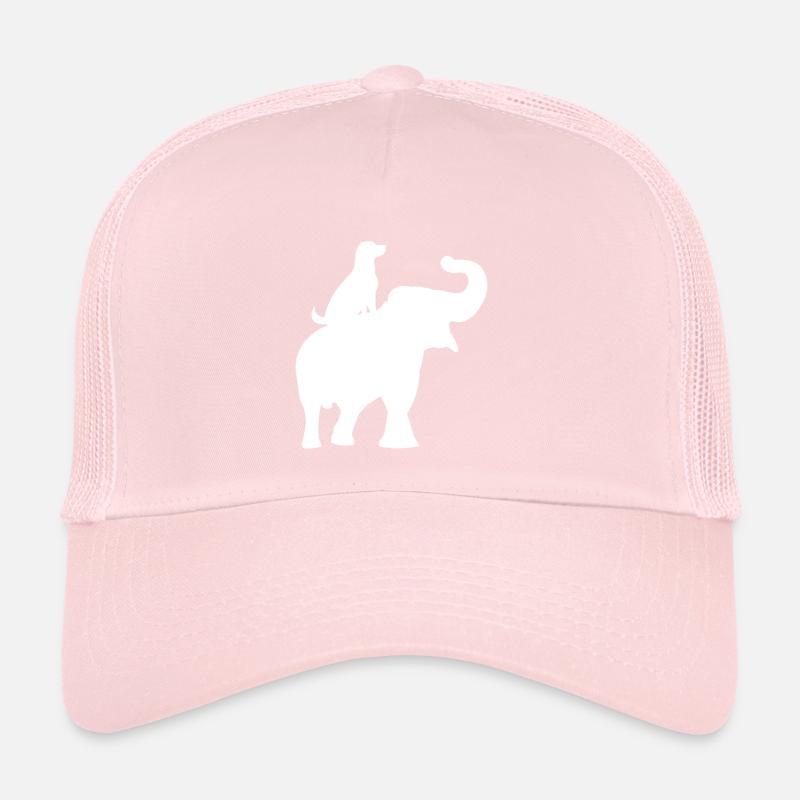 Silhouette d’un éléphant assis et d’un chien Casquette trucker 